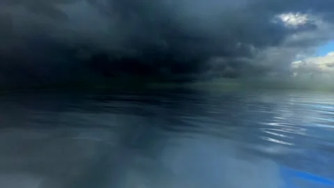 Calm Sea and Sky View in Full Rotation, Background, Exclusive, Clouds, Nature Stock Footage 271198397