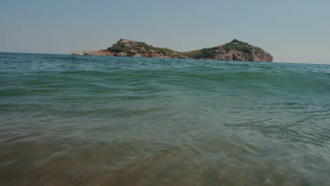 Calm Sea with Distant Islands Stock Footage 282932629