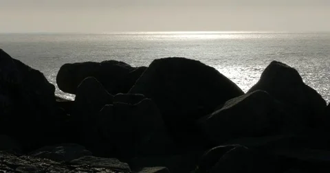 Calm sea at the end of the day  - mar sereno ao fim do dia 스톡 동영상 80916775