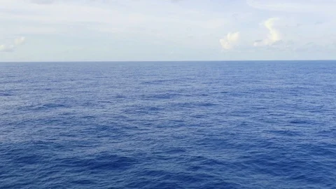Calm sea, endless deep blue ocean and the horizon Stock Footage 102103830