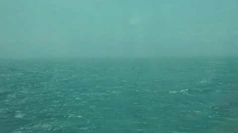 Calm sea from front window of ferry, with audio of onboard restaurant Stock Footage 12181104