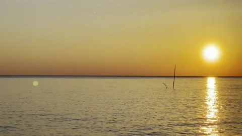 Calm sea at sunset Stock Footage 191596469