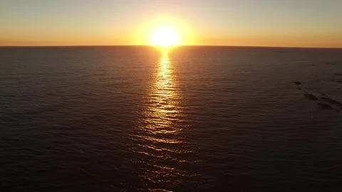 Calm sea sunset Stock Footage 296592974