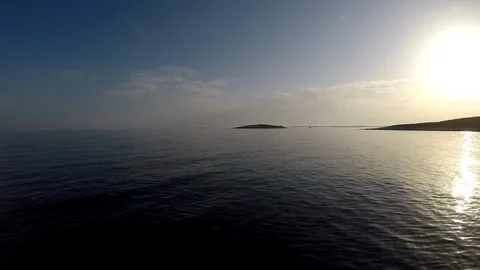 Calm sea at sunset sky Stock Footage 89322378