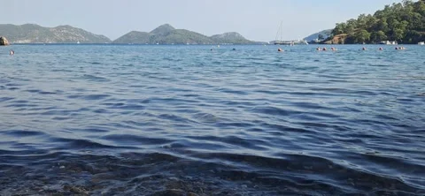 Calm Sea Surface In Bay Stock Footage 340884834