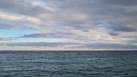 Calm Sea Under Cloudy Sky Horizon Stock Footage 319817753