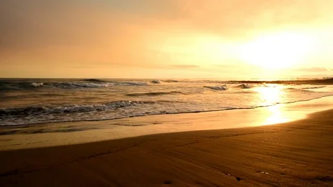 The calm sea in a very cloudy sunset in Spain Video stock 83894698