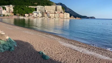 Calm sea view with mountain view Stock Footage 236908609