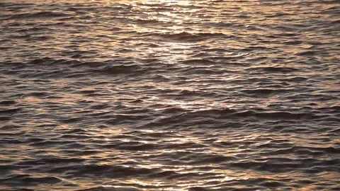 Calm sea water surface. Sunset water reflection Stock Footage 78419785