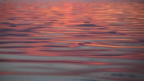 Calm sea water surface. Sunset water reflection Stock Footage 87618983