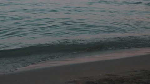 Calm Sea Waves After Sunset, Cyprus Stock Footage 171901957