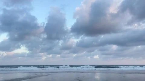 Calm Sea Waves and a Cloudy Sky Stock Footage 340004807