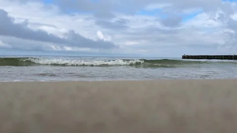 Calm Sea Waves from Low Angle Concept of Peace and Grounding Stock-Footage 336468085