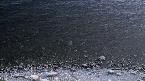 Calm seashore of stones Stock Footage 73937111