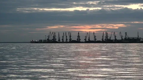Calm at the seaside before sunset of a sun Stock Footage 36176060