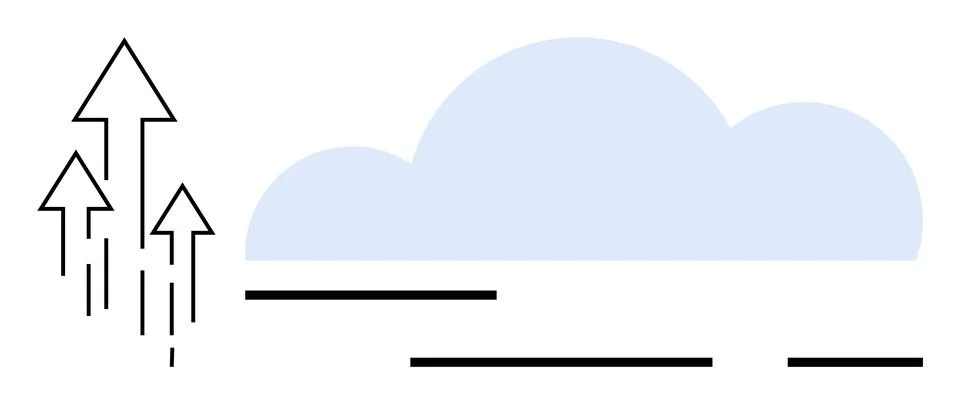 Calm Sky With Arrows and Cloud Symbolizing Growth and Balance 스톡 일러스트