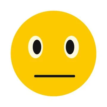 Calm smiley icon, flat style Illustrazione stock