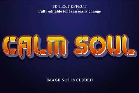 Calm Soul Editable 3D Text Effect design Stock Illustration