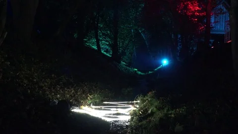 calm stream in color light effect illumi... | Stock Video | Pond5