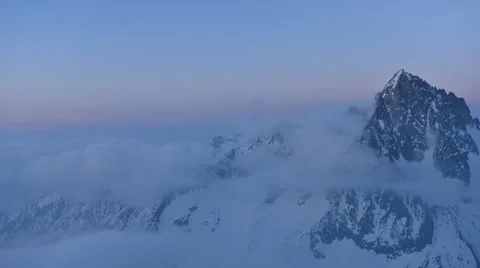 Calm Sundown Timelapse over lone Peak in Alps Stock Footage 61819718