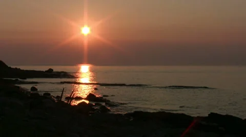 Calm Sunrise Over the Ocean Stock Footage 28103723