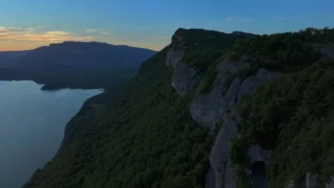 Calm sunset over Lac du Bourget  Stock Footage 320433654