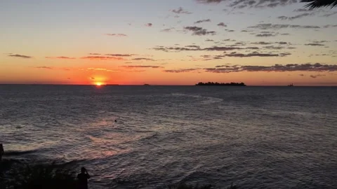 Calm Sunset Waves Animation Loop Video stock 307912689