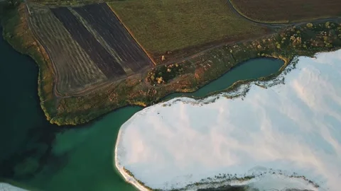 Calm Surface Of The Lake With White Sandy Shore. Stock-Footage 316172286