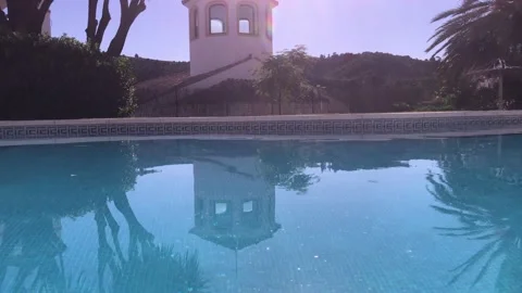 Calm surface of the pool Stock Footage 132572391