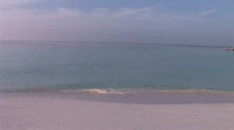 Calm swapping ocean on beach in early morning sunlight  Stock Footage 480719