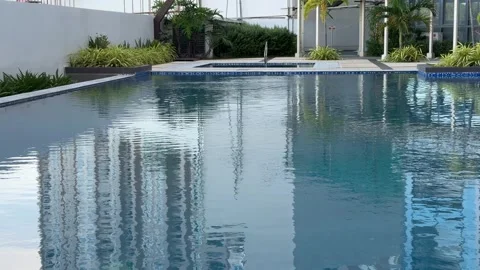 Calm Swimming Pool Water Surface in Resort 库存影片 336482582