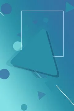 A calm teal and blue composition of translucent circles, triangles, lines, .. 스톡 일러스트