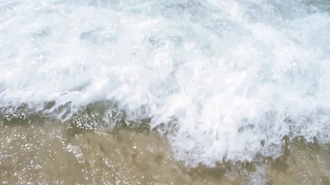 Calm tide in slow motion. Waves on the beach. Floripa, Brazil Stock Footage 104268463