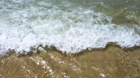 Calm tide in slow motion. Waves on the beach. Floripa, Brazil Stock Footage 104268491