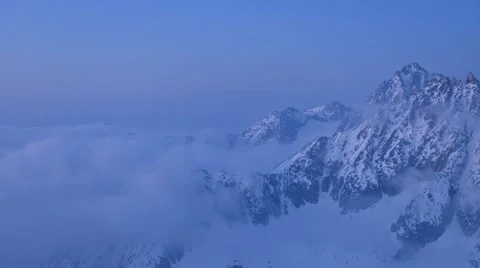 Calm Twilight Timelapse over lone Peak in Mountains Stock Footage 61819693