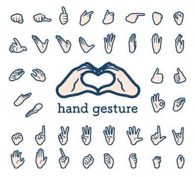 Calm type hand gesture Stock Illustration