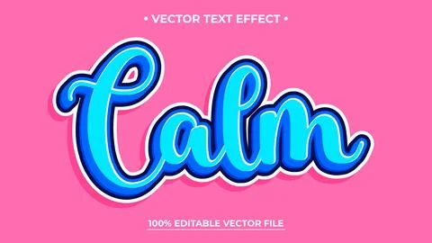 Calm vector text effect on pink background Ilustración de archivo