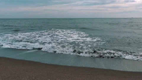 Calm view of waves in slow motion at the sea. Seascape Video stock 132344129