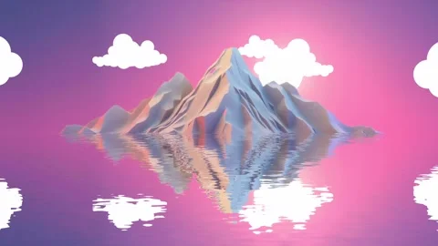 A Calm Vista: Mountain Reflection on the Ocean Stock Footage 318050946