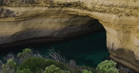 Calm Water On Cave Video stock 330320607