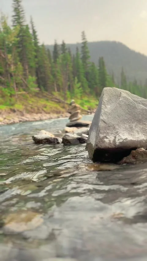 Calm water mountains Stock Footage 296624005