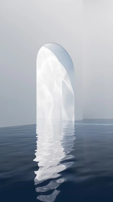 Calm water reflecting light through archway seamless loop motion. Vídeos de archivo 332318241