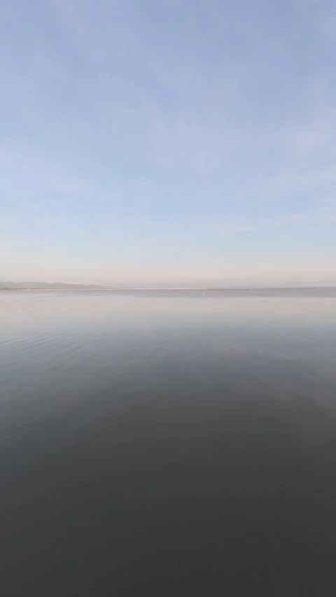 Calm Water Reflecting Sky Stock Footage 338159315