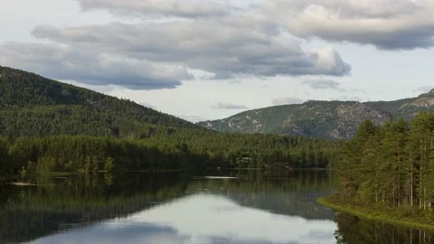 Calm waters of the Otra river,4k,timelapse Stock Footage 230228672