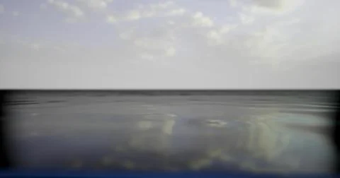 Calm waters reflect clouds under expansive sky at tranquil coastal location Stock Illustration