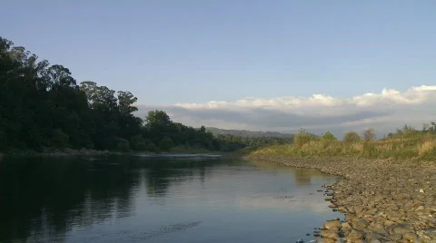 Calm waters in  river time lapse Stock Footage 583183