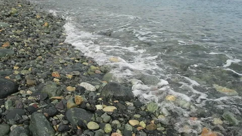 Calm waves on the beach Stock Footage 178868373