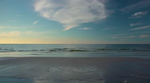 Calm waves during sunset Stock Footage 68526494