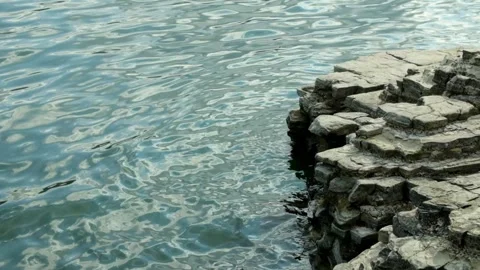 Calm waves on the edge of the lake Stock Footage 320029026