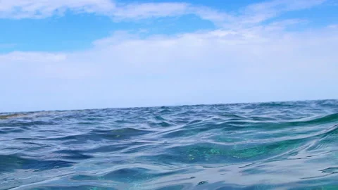 Calm waves in the Mediterranean Sea Stock Footage 346288404